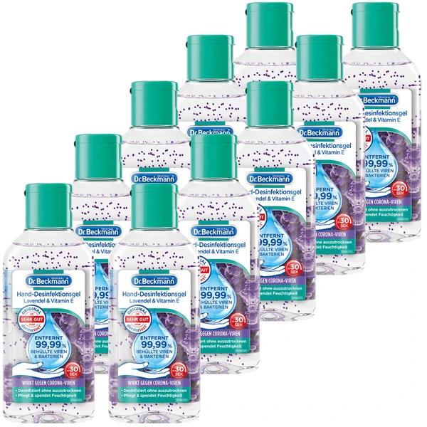 Dr. Beckmann Hand-Desinfektionsgel Lavendel & Vitamin E, 10 X 60ml 1 Dr. Beckmann Hand-Desinfektionsgel Lavendel & Vitamin E, 10 X 60ml
