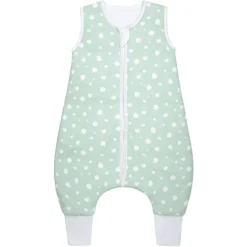 Emma & Noah Schlafsack Mit Füßen Punkte Mint TOG 2.5
