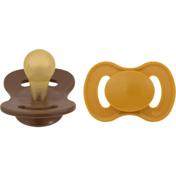 Lullaby Planet Schnuller Rund Aus Latex Gr. 2 In Honey Mustard & Hazelnut Brown, 2er Pack 1 Lullaby Planet Schnuller Rund Aus Latex Gr. 2 In Honey Mustard & Hazelnut Brown, 2er Pack