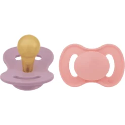 Lullaby Planet Schnuller Rund Aus Latex Gr.2 In Pink Coral & Lavender Breeze, 2er Pack
