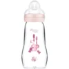 MAM Glasflasche Feel Good 260 Ml Ab 0 Monaten Vogel/Eichhörnchen Rosa