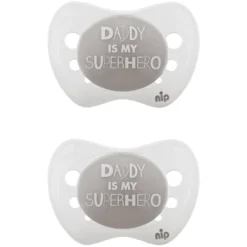 Nip® Schnuller Gr. 1 Silikon Daddy Is My Superhero 2 Stück