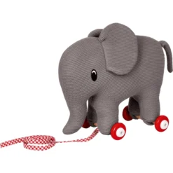 SPIEGELBURG COPPENRATH Elefant Auf Holzrollen BabyGlück (gestrickt)