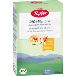 Töpfer Bio-Milchbrei Hafervollkorn Apfel & Vanille 200 G Ab Dem 6. Monat